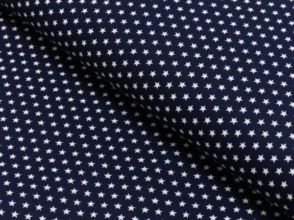 Baumwoll Druck Sterne Navyblau/Weiß  Ø 2,5 mm